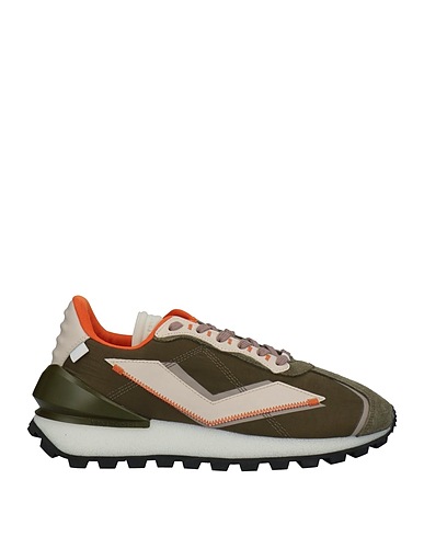 VOILE BLANCHE Sneakers Verde militare Pelle, Nylon