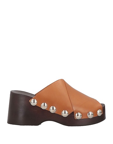 GANNI Mules and clogs Camel Soft Leather