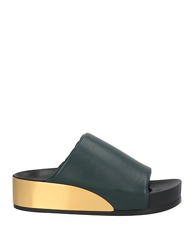 JIL SANDER Sandals Dark green Soft Leather