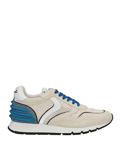 VOILE BLANCHE Sneakers Light grey Soft Leather, Textile fibers