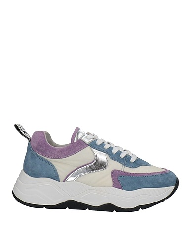 VOILE BLANCHE Sneakers Slate blue Goat skin, Textile fibres