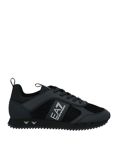 EA7 Sneakers Black 100% Bovine leather, Polyester, Polyurethane, Elastane, Thermoplastic polyurethane