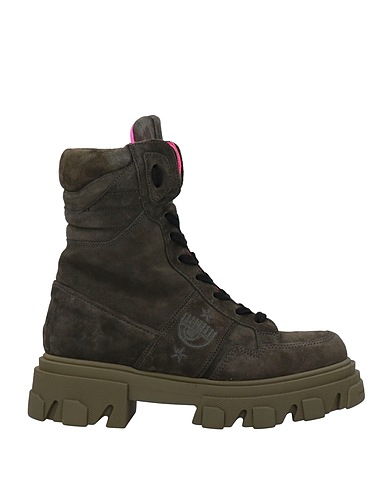 CHIARA FERRAGNI Ankle boot Military green Leather