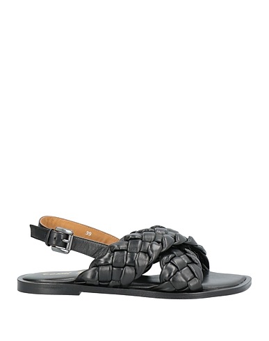 CORAL BLUE Sandals Black Soft Leather