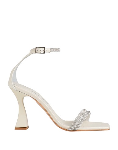 BRAWN'S Sandalen Weiß Leder, Gewebefasern