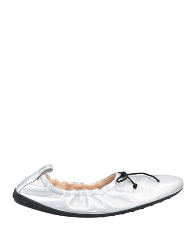 TOD'S Ballet flats Silver Soft Leather
