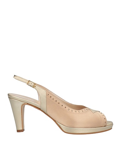 SORAYA Sandalen Platin Leder, Gewebefasern