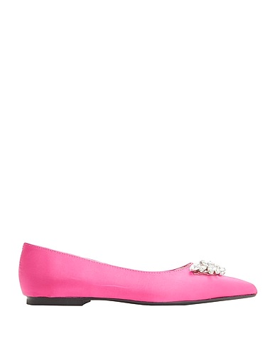 8 By YOOX SATIN EMBELLISHED FLATS | Fuchsia Women‘s Ballet Flats | YOOX