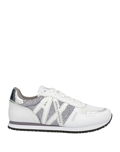 ARMANI EXCHANGE Sneakers White 100% Polyester, Polyurethane coated, PET (Polyethylene terephthalate)