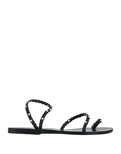 ANCIENT GREEK SANDALS Flip flops Black Leather