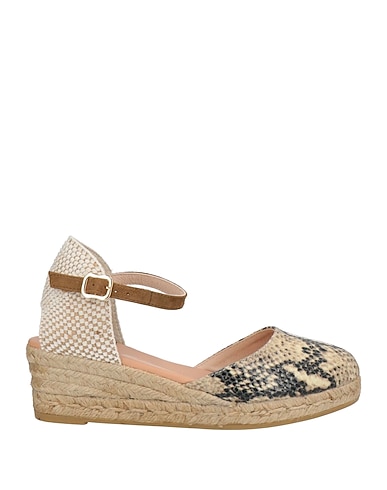 GAIMO Espadrilles Beige Leather, Textile fibers