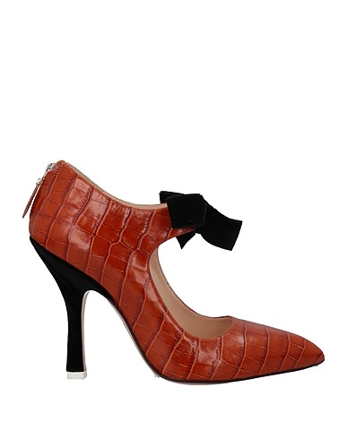 THE ATTICO Pump Tan Leather, Textile fibers