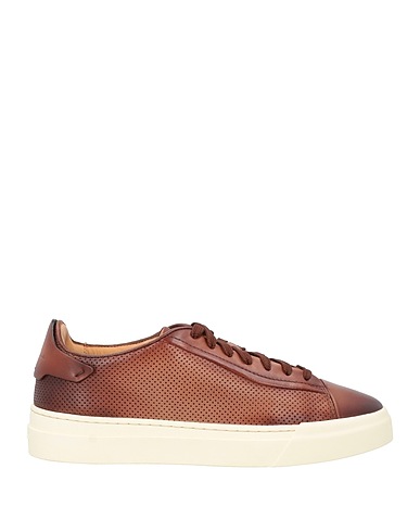 SANTONI Sneakers Cioccolato Pelle