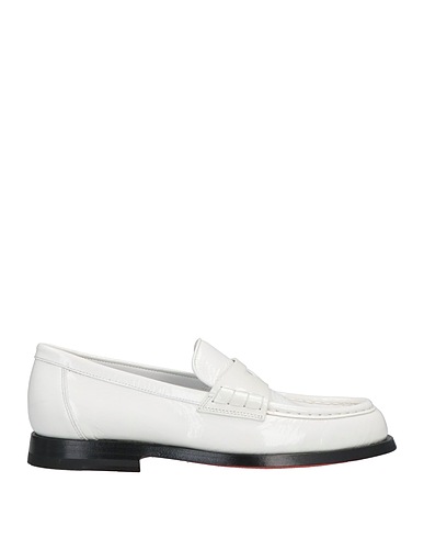 SANTONI Loafers White Soft Leather