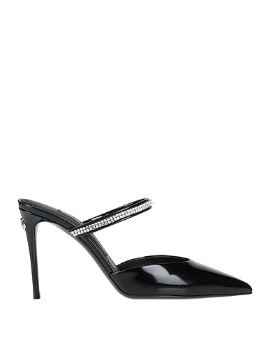 DOLCE&GABBANA Mules and clogs Black 90% Calfskin, 8% Crystal, 2% Brass