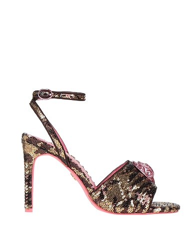KURT GEIGER Sandals Dark brown Textile fibres
