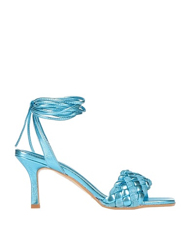 PAOLO MATTEI Sandals Azure Other Fibres, Natural raffia