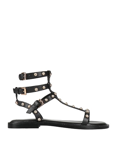 EMANUÉLLE VEE Sandals Black Soft Leather