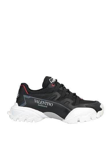 VALENTINO GARAVANI Sneakers Black Soft Leather, Textile fibres