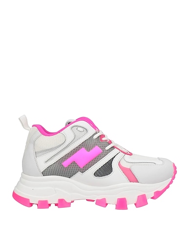 CINZIA ARAIA Sneakers White Soft Leather, Textile fibers