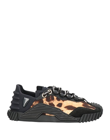DOLCE&GABBANA Sneakers Black 35% Elastane, 30% Polyamide, 20% Calfskin, 15% Cotton