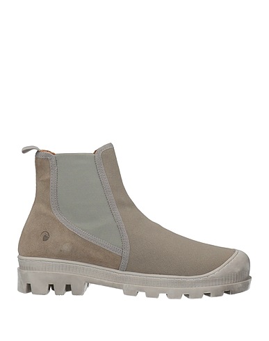 GOOSECRAFT Ankle boot Grey Leather, Textile fibers