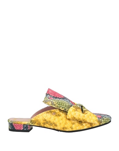 CUPLÉ Mules and clogs Yellow Textile fibers
