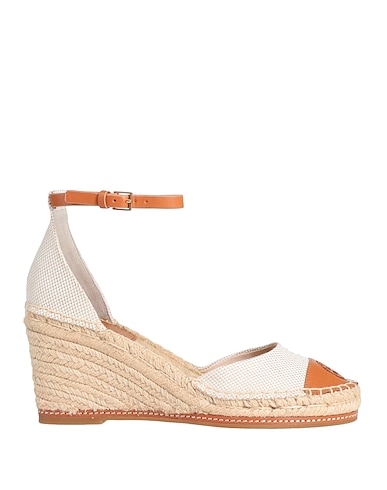 TORY BURCH Эспадрильи Бежевый Телячья кожа, Текстильное волокно