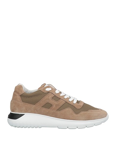 HOGAN Sneakers Taupe Leather, Textile fibers