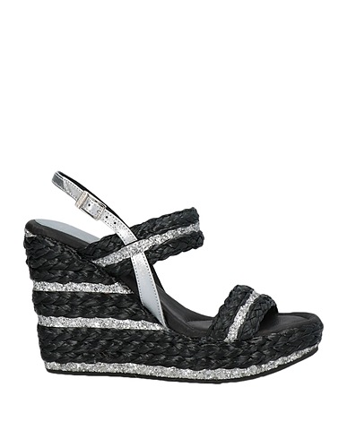 CUPLÉ Espadrilles Noir Raphia naturel