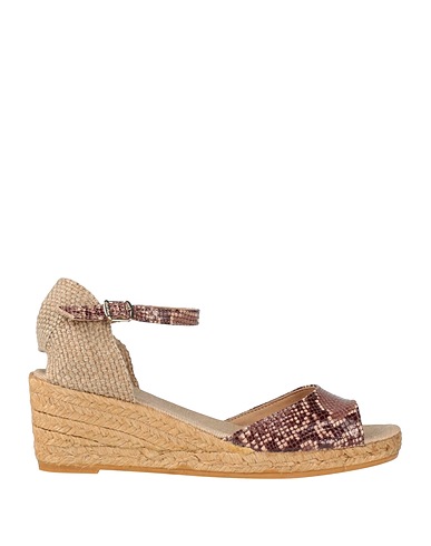 TONI PONS Espadrilles Dark brown Soft Leather, Textile fibres