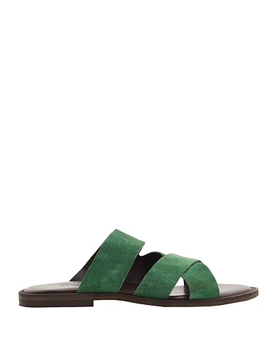 8 by YOOX Sandalen SUEDE LEATHER MULTI-STRAP SANDAL  Grün 100% Kalbsleder