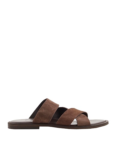 8 by YOOX Sandalen SUEDE LEATHER MULTI-STRAP SANDAL  Dunkelbraun 100% Kalbsleder