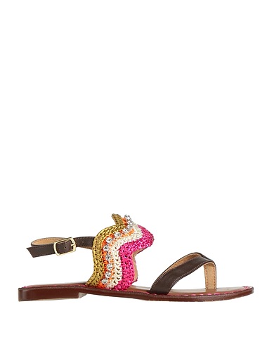 CAFèNOIR Flip flops Dark brown Textile fibers