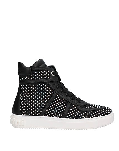 BALDININI Sneakers Black Soft Leather, Textile fibers