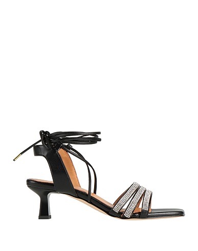 CAFèNOIR Sandals Black Textile fibres