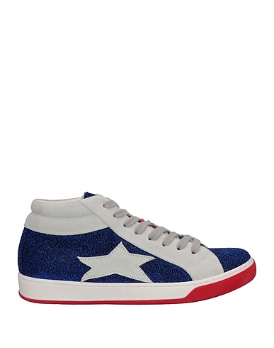 ISHIKAWA Sneakers Bright blue Soft Leather, Textile fibres