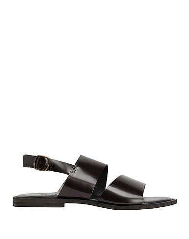 8 by YOOX Sandals POLISH LEATHER MULTI-STRAP SANDAL Black 100% Calfskin