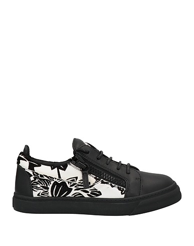 GIUSEPPE ZANOTTI Sneakers Black Soft Leather, Textile fibers