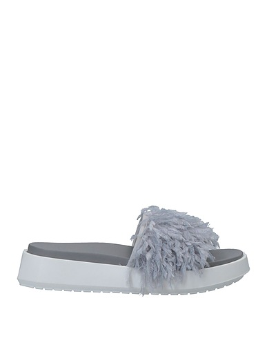 VOILE BLANCHE Sandals Light grey Textile fibres, Soft Leather