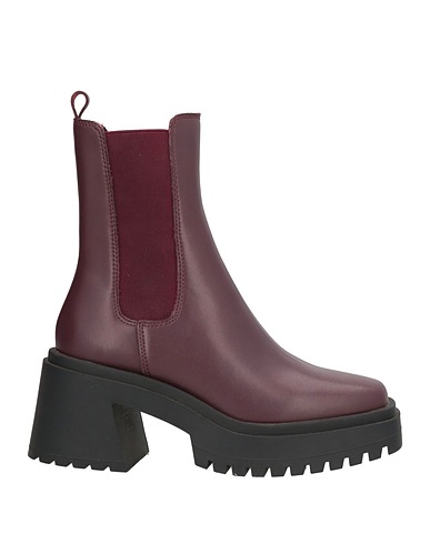 STEVE MADDEN Ankle boot Burgundy Soft Leather, Textile fibres