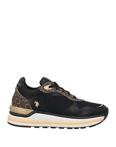 U.S.POLO ASSN. Sneakers Black Soft Leather, Textile fibres