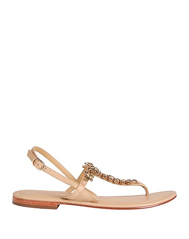 EMANUÉLLE VEE Flip flops Beige Soft Leather