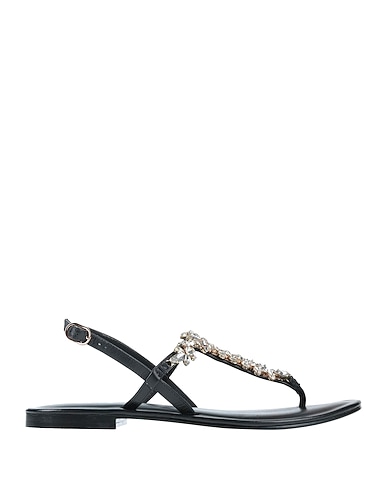 EMANUÉLLE VEE Flip flops Black Soft Leather