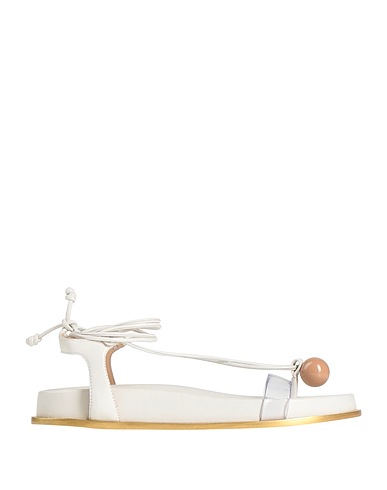 GOLD & ROUGE Flip flops White Leather, Plastic