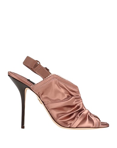 DOLCE&GABBANA Sandals Light brown 60% Acrylic, 29% Polyamide, 6% Elastane, 5% Calfskin