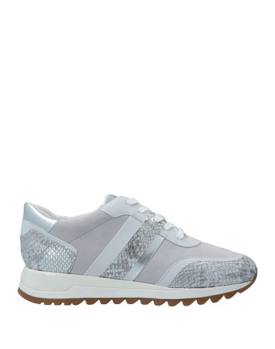 GEOX Sneakers Light grey Soft Leather, Textile fibres