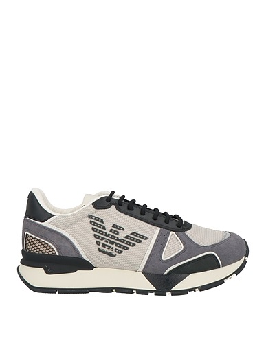 EMPORIO ARMANI Sneakers Off white Fibre tessili, Pelle