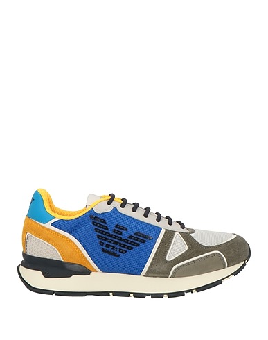 EMPORIO ARMANI Sneakers Military green Textile fibers, Leather