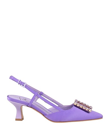 ROBERTO FESTA Pump Purple Textile fibers, Soft Leather
